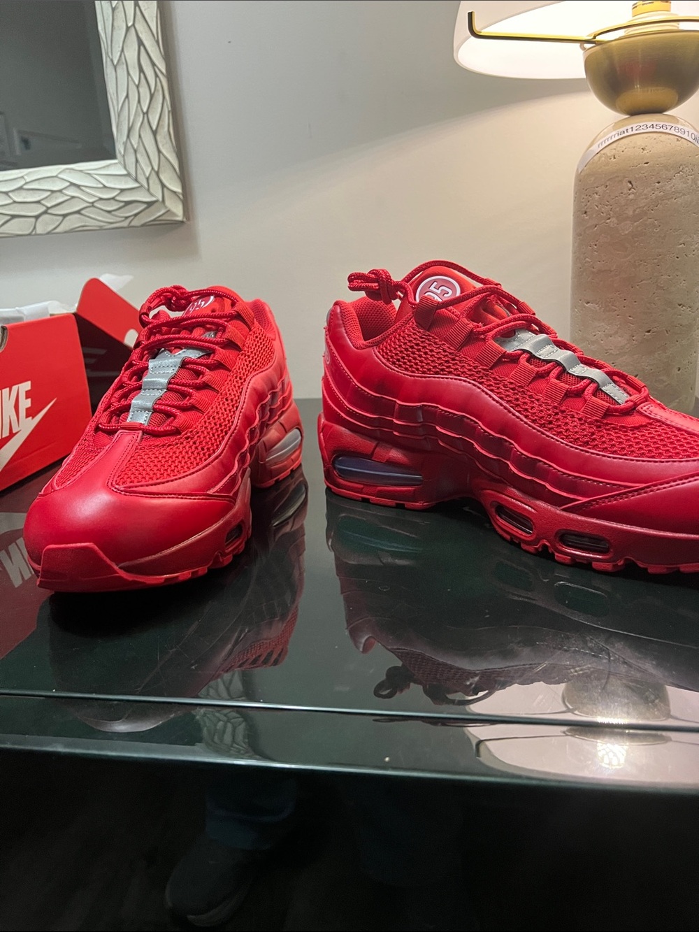 Nike Men's All-Red Air Max-Style Sneakers